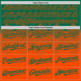 Custom Kelly Green Orange 3D Pattern Design Gradient Square Shapes Authentic Baseball Jersey