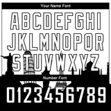 Custom White Black Holiday Travel Monuments Silhouette Authentic City Edition Basketball Jersey