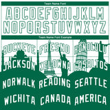 Custom White Kelly Green Holiday Travel Monuments Silhouette Authentic City Edition Basketball Jersey