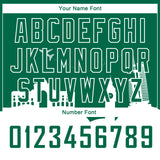 Custom Kelly Green White Holiday Travel Monuments Silhouette Authentic City Edition Basketball Jersey