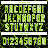 Custom Black Neon Green-White Geometric Shapes Authentic City Edition Basketball Jersey