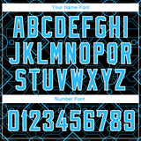 Custom Black Sky Blue-White Geometric Shapes Authentic City Edition Basketball Jersey
