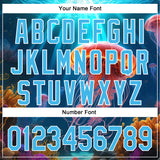 Custom Sky Blue White 3D Pattern Design Jellyfish Floating In The Ocean Authentic Baseball Jersey