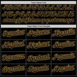 Custom Black Old Gold 3D Pattern Design Abstract Splatter Grunge Art Authentic Baseball Jersey