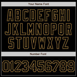 Custom Black Old Gold 3D Pattern Design Abstract Splatter Grunge Art Authentic Baseball Jersey