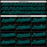 Custom Black Aqua 3D Pattern Design Abstract Splatter Grunge Art Authentic Baseball Jersey