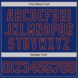 Custom Royal Orange 3D Pattern Design Abstract Splatter Grunge Art Authentic Baseball Jersey