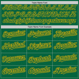 Custom Kelly Green Gold 3D Pattern Design Abstract Splatter Grunge Art Authentic Baseball Jersey