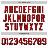 Custom White Red-Black 3D Pattern Design Abstract Splash Authentic Baseball Jersey