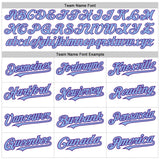 Custom White Light Blue-Purple 3D Pattern Design Abstract Splash Authentic Baseball Jersey