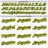 Custom White Green-Gold 3D Pattern Design Abstract Splash Authentic Baseball Jersey