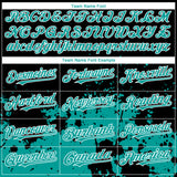 Custom Black Teal-White 3D Pattern Design Abstract Splash Grunge Art Authentic Baseball Jersey