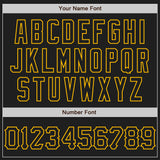 Custom Black Gold 3D Pattern Design Abstract Network Authentic Baseball Jersey