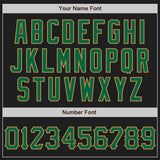 Custom Black Kelly Green-Old Gold 3D Pattern Design Abstract Network Authentic Baseball Jersey