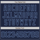 Custom Navy Light Blue 3D Pattern Design Abstract Network Authentic Baseball Jersey