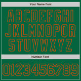 Custom Kelly Green Orange 3D Pattern Design Abstract Network Authentic Baseball Jersey