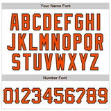 Custom White Orange-Black 3D Pattern Design Curve Lines Authentic Baseball Jersey