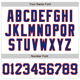 Custom White Royal-Red 3D Pattern Design Curve Lines Authentic Baseball Jersey