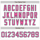 Custom White Pink-Kelly Green 3D Pattern Design Curve Lines Authentic Baseball Jersey