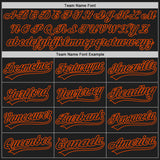 Custom Black Orange 3D Pattern Design Curve Lines Authentic Baseball Jersey