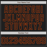 Custom Black Orange 3D Pattern Design Curve Lines Authentic Baseball Jersey