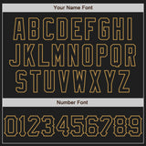 Custom Black Old Gold 3D Pattern Design Curve Lines Authentic Baseball Jersey