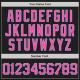 Custom Black Pink-Light Blue 3D Pattern Design Curve Lines Authentic Baseball Jersey