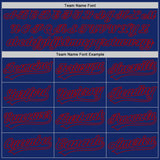 Custom Royal Red 3D Pattern Design Curve Lines Authentic Baseball Jersey