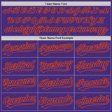 Custom Purple Orange 3D Pattern Design Curve Lines Authentic Baseball Jersey