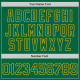 Custom Kelly Green Gold 3D Pattern Design Curve Lines Authentic Baseball Jersey