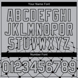 Custom Gray Black 3D Pattern Design Geometric Grid Authentic Baseball Jersey