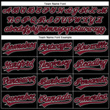 Custom Black Crimson-White 3D Pattern Design Curve Solid Authentic Baseball Jersey