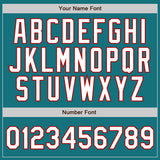 Custom Teal White Pinstripe White-Red Authentic Baseball Jersey