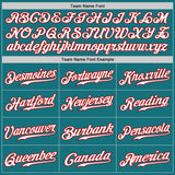 Custom Teal White Pinstripe White-Red Authentic Baseball Jersey