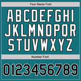 Custom Teal Black Pinstripe Black-White Authentic Baseball Jersey