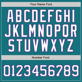 Custom Teal Purple Pinstripe White-Purple Authentic Baseball Jersey