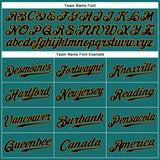 Custom Aqua Black-Old Gold Authentic Sleeveless Baseball Jersey