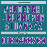 Custom Teal Purple-White Authentic Baseball Jersey