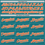Custom Teal Orange-White Authentic Baseball Jersey