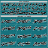 Custom Teal Black-White Authentic Baseball Jersey