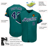 Custom Teal Navy-White Authentic Baseball Jersey
