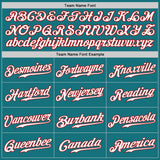 Custom Teal White-Red Authentic Baseball Jersey