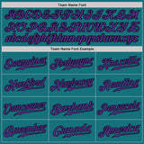 Custom Teal Purple-Black Authentic Baseball Jersey