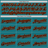 Custom Teal Black-Orange Authentic Baseball Jersey