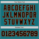 Custom Teal Black-Orange Authentic Baseball Jersey