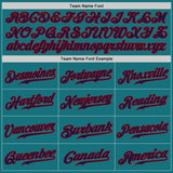 Custom Teal Navy-Red Authentic Baseball Jersey