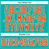 Custom Aqua Orange-White Performance T-Shirt