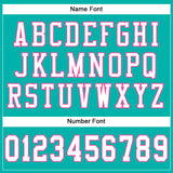 Custom Aqua White-Pink Mesh Authentic Football Jersey