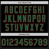 Custom Black Kelly Green-Red 3 Colors Arm Shapes Authentic Baseball Jersey