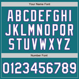 Custom Teal White-Purple 3 Colors Arm Shapes Authentic Baseball Jersey